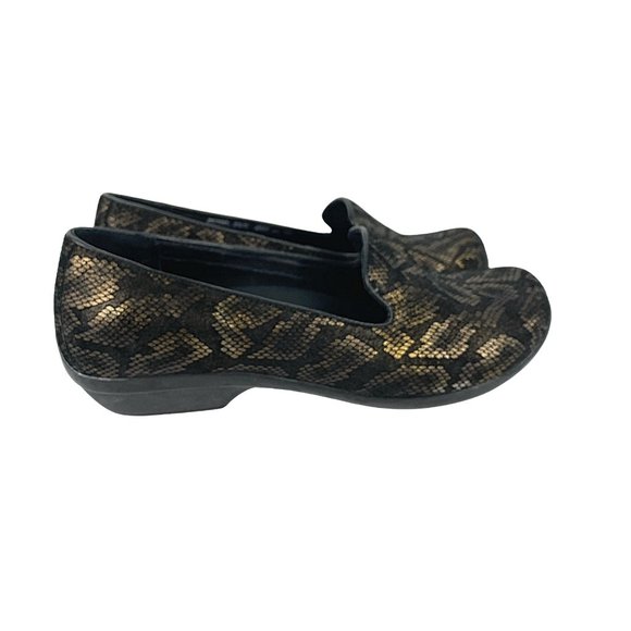 Dansko Bronze Snake Metallic Gold Comfort Shoes - Picture 2 of 12